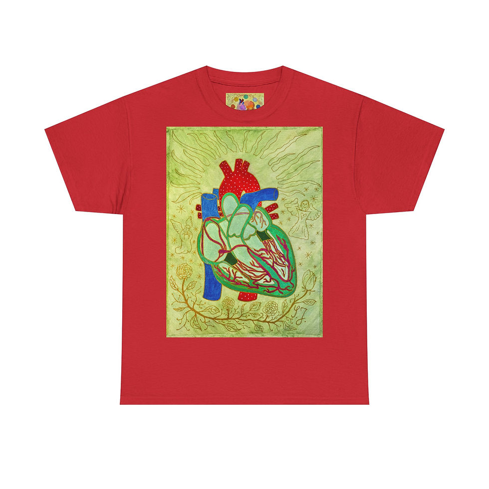 Miniaturbild: Herz Weiterleitung - kein Ärmellogo - Unisex 100% Cotton -Druck riecht anfangs