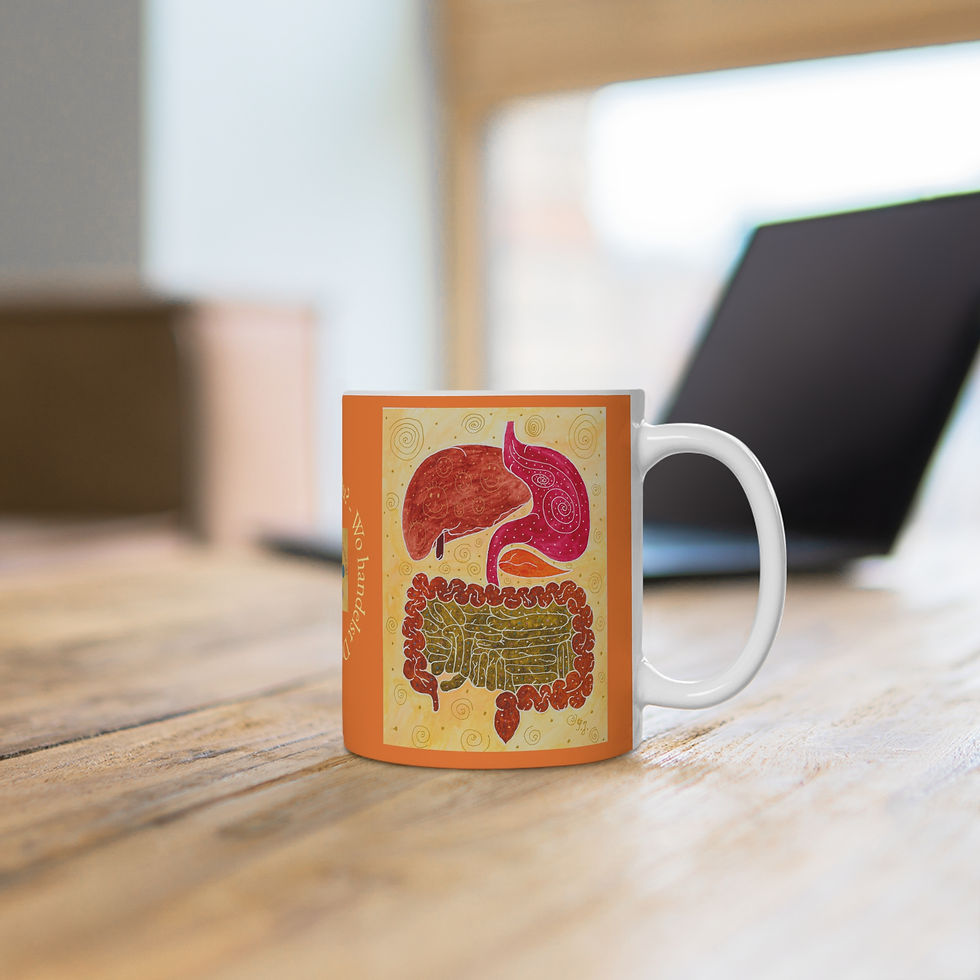 Miniaturbild: Magen-Darm-Trakt - 1 - Links- und Rechtshänder Keramik Tasse