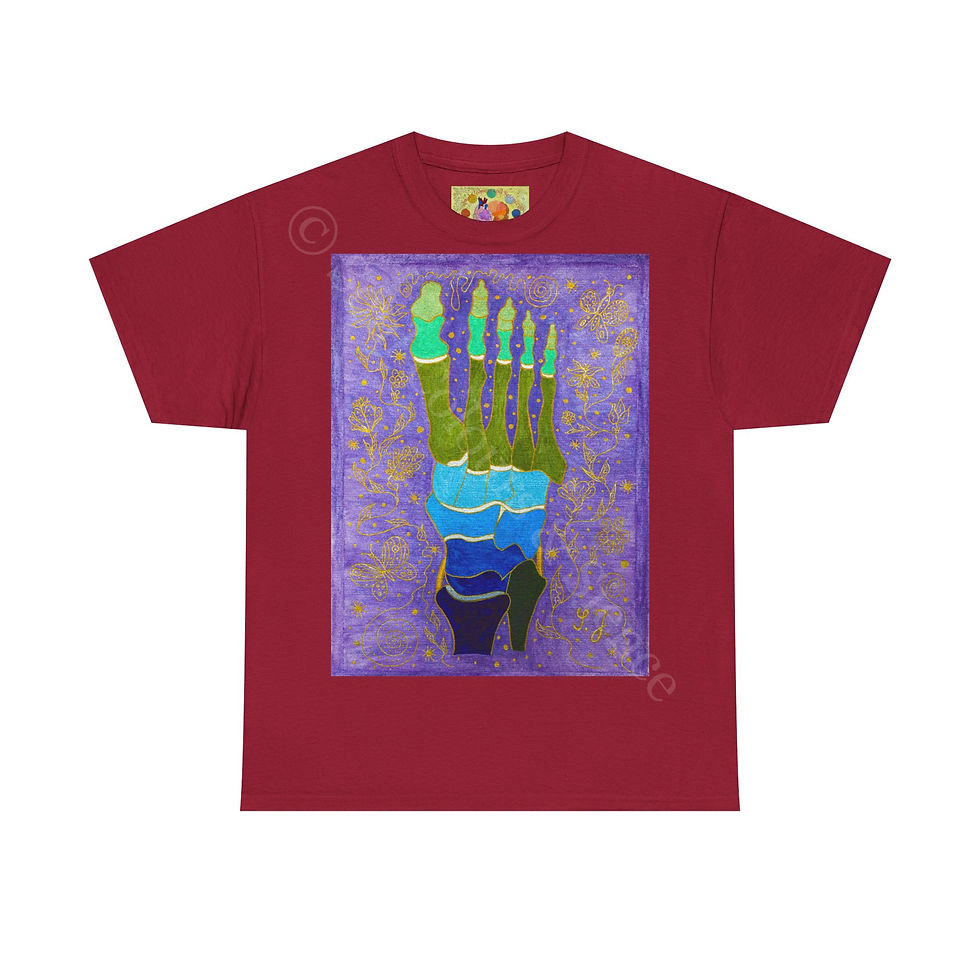 Miniaturbild: Fuß von oben - ohne Logo auf Ärmel - Unisex 100 % Cotton - Druck riecht anfangs