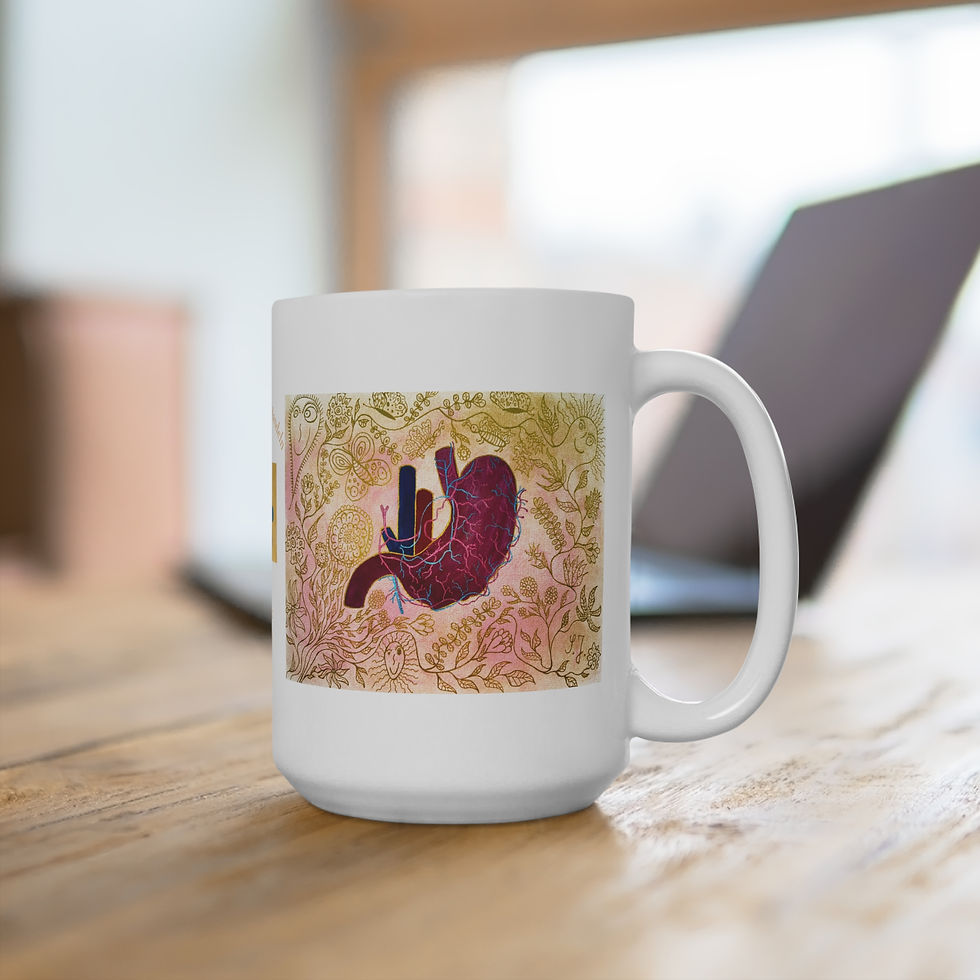 Miniaturbild: Magen- 2 - Links- und Rechtshänder Keramik Tasse