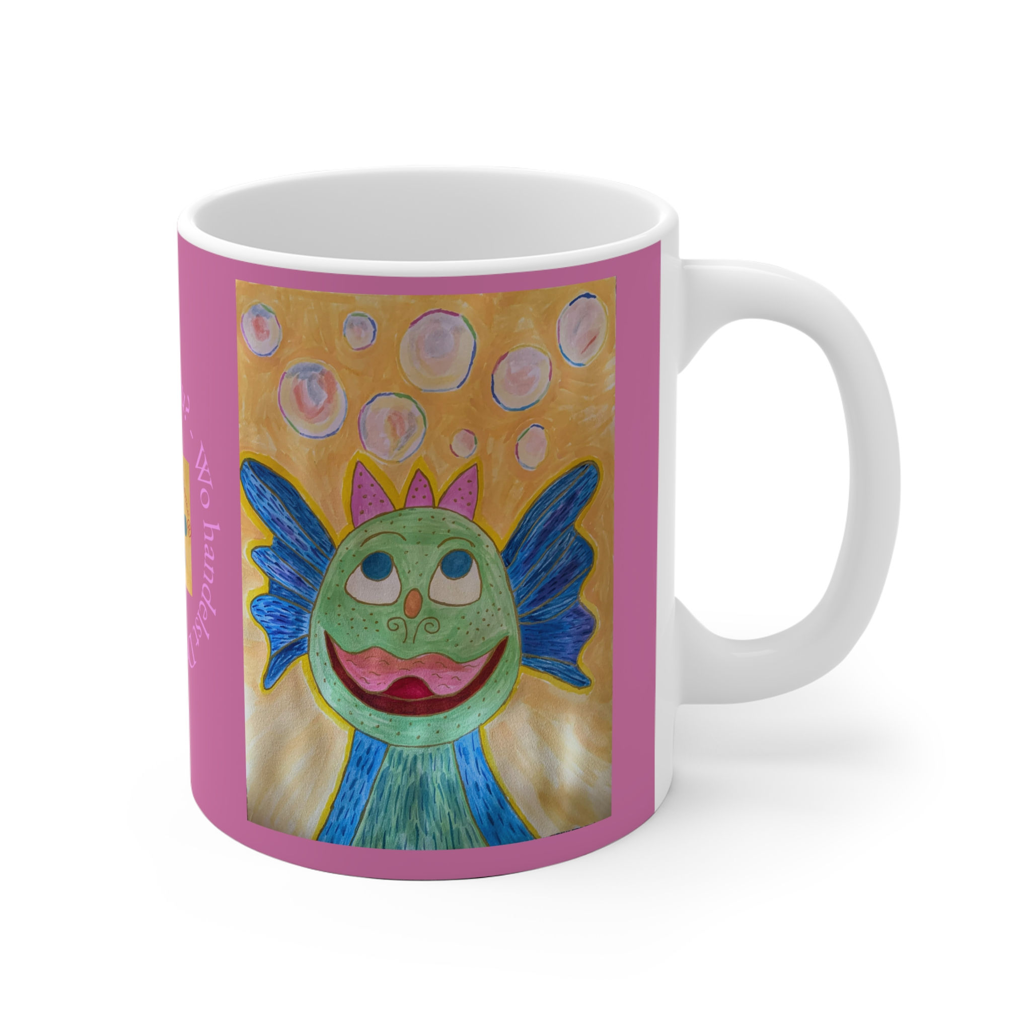 Drachenjunge mit Seifenblasen - 1 - 1 - Links- und Rechtshänder Keramik Tasse