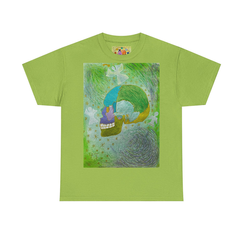 Miniaturbild: Schädel seitl. - Ohne Logo auf Ärmel - Unisex 100 % Cotton-Druck riecht anfangs 