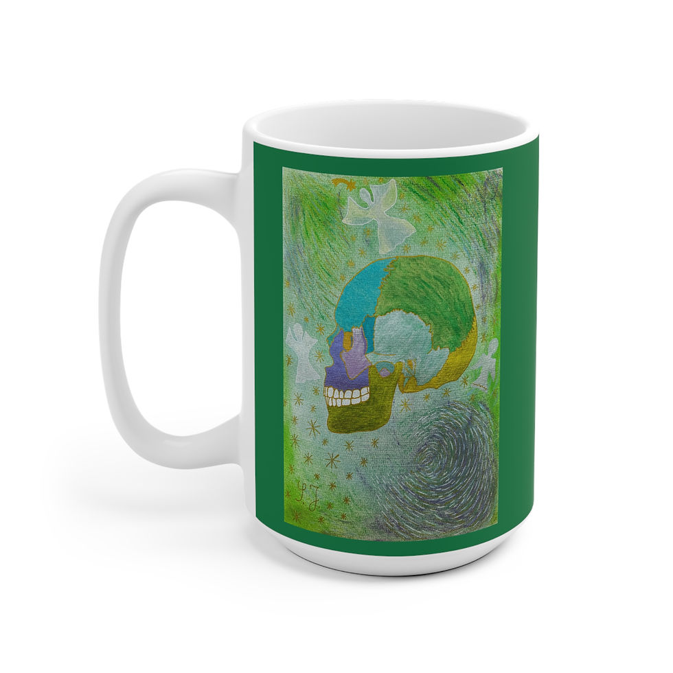 Miniaturbild: Schädel seitlich - 3 - Links- und Rechtshänder Keramik Tasse 