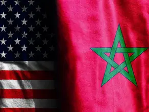 USA and Moroccan Flag