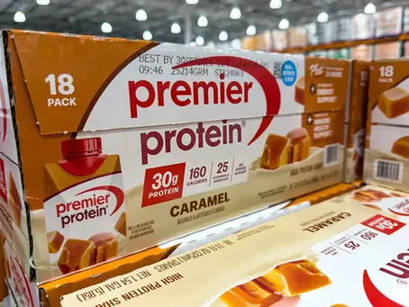 Protein shake on display on shelf