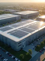 Aerial view of data center. 