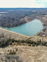 aerial view of pond