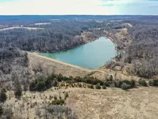 aerial view of pond