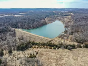 aerial view of pond