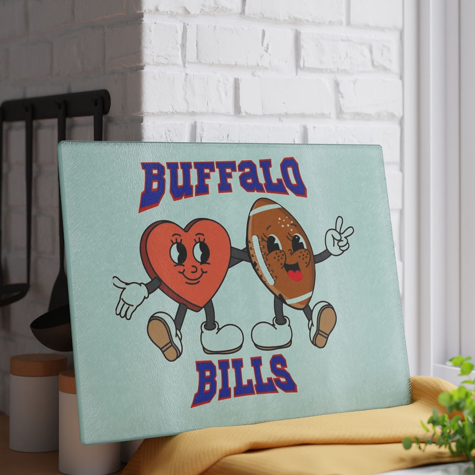 Thumbnail: Buffalo Bills HIVE Heart Glass Cutting Board