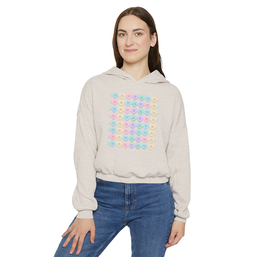 Thumbnail: Candy Heart Cinched Bottom Hoodie