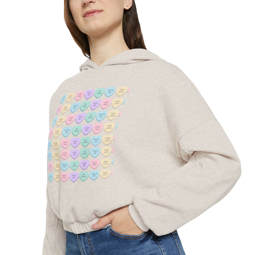 Thumbnail: Candy Heart Cinched Bottom Hoodie