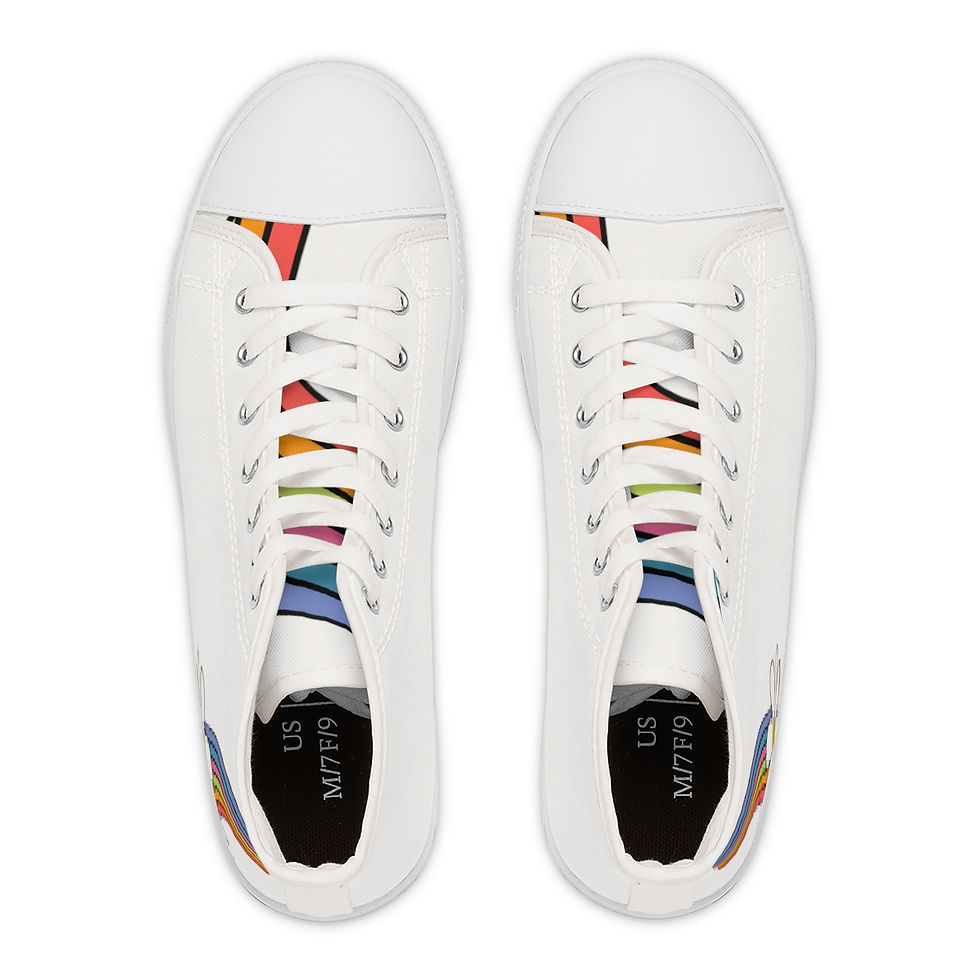Thumbnail: Keep Going-Women's High-Top Sneakers-White