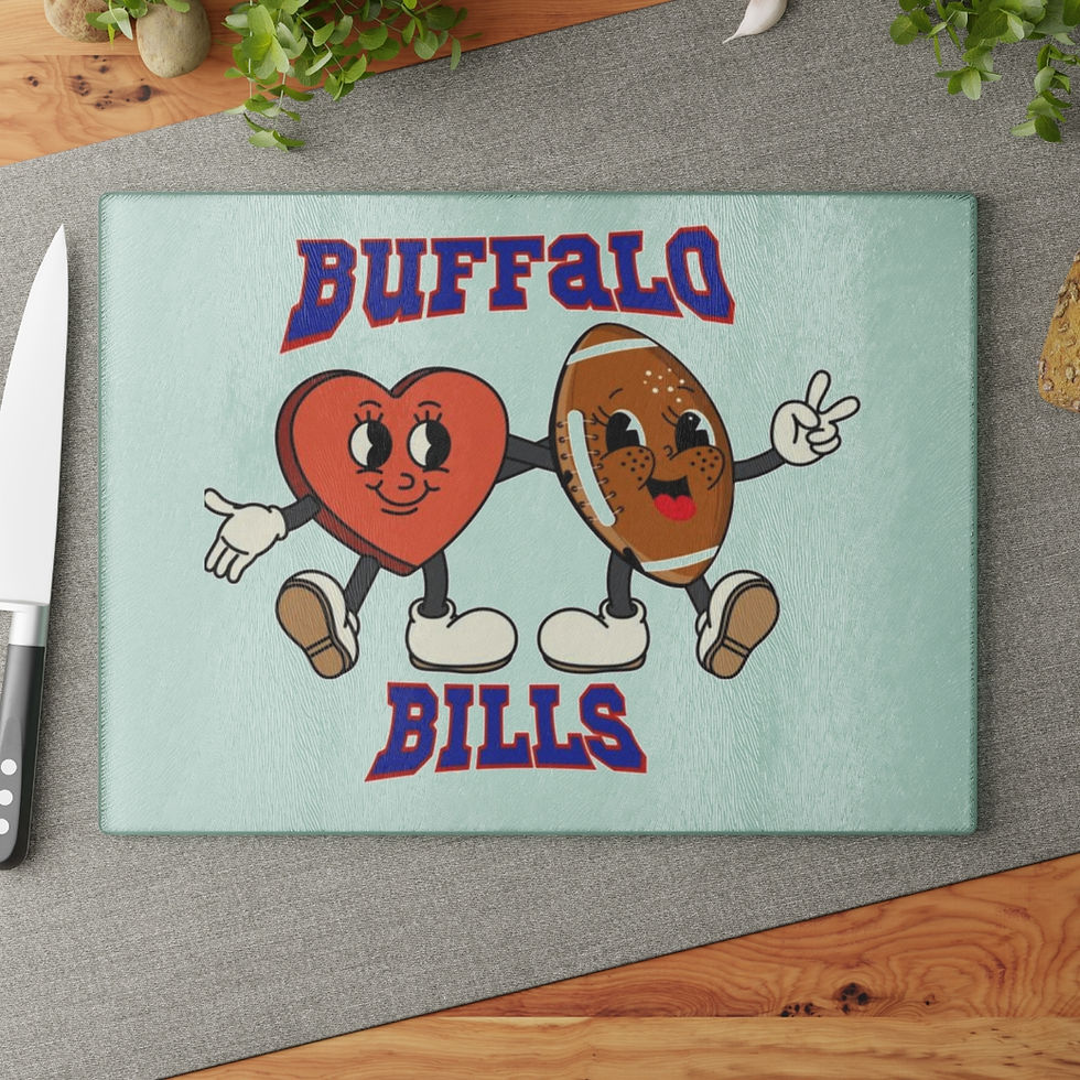 Thumbnail: Buffalo Bills HIVE Heart Glass Cutting Board