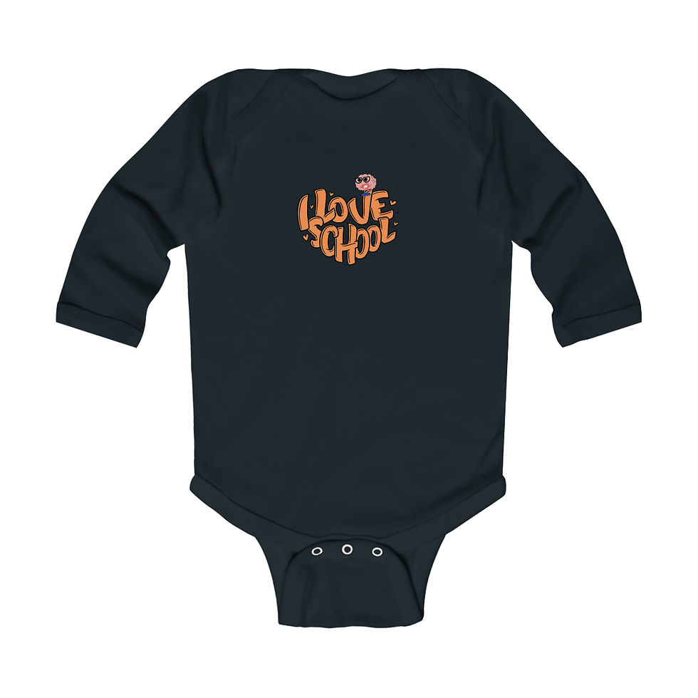 Thumbnail: I Love School Infant Long Sleeve Bodysuit Orange