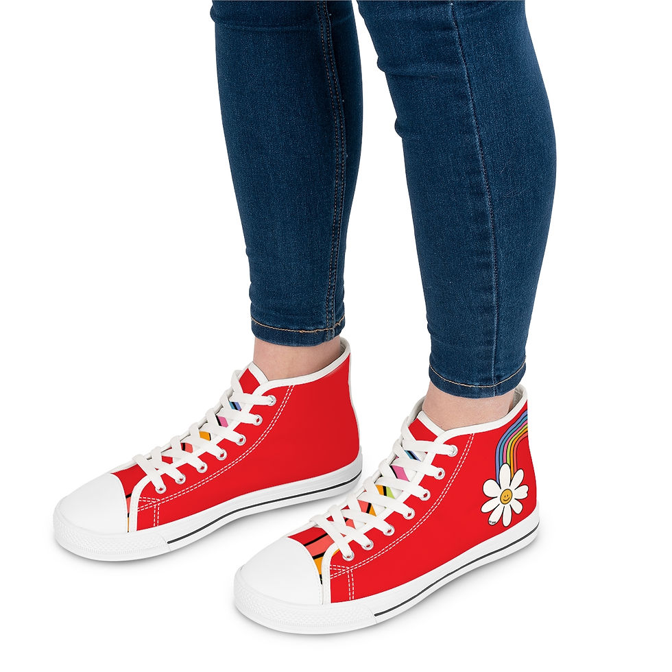 Thumbnail: Keep Going-Women's High-Top Sneakers-Red