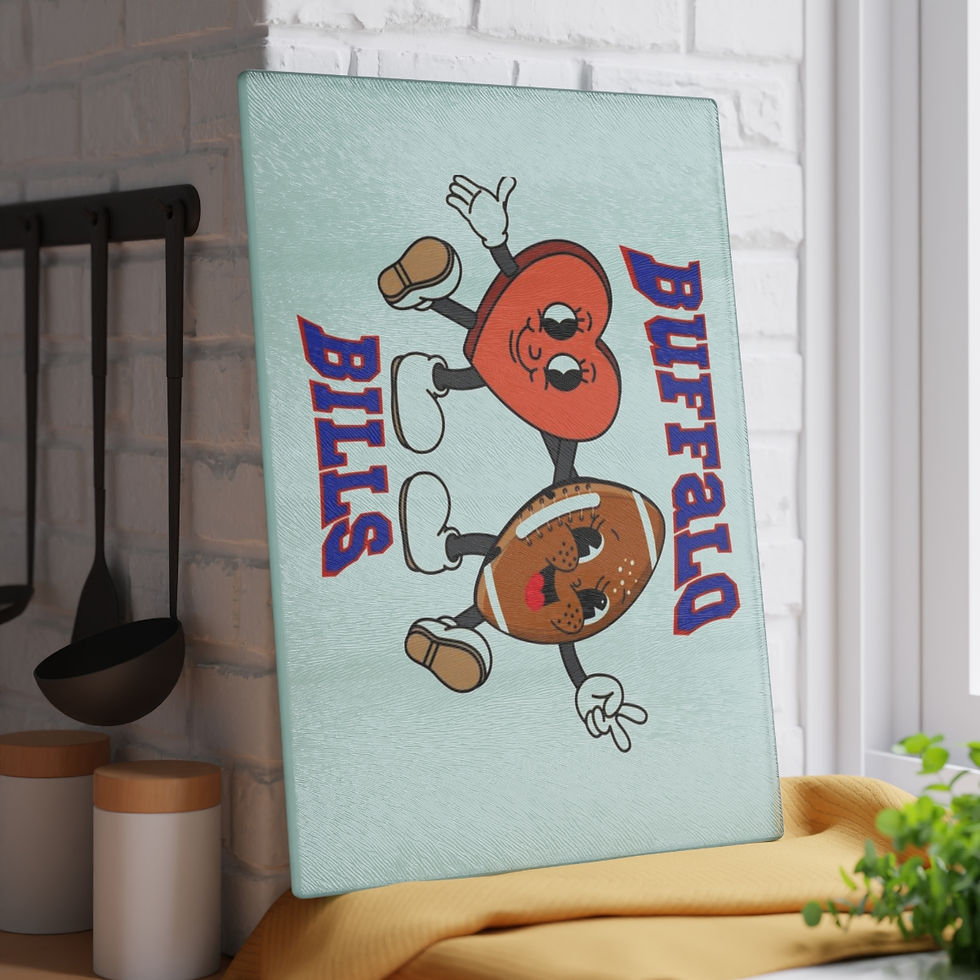 Thumbnail: Buffalo Bills HIVE Heart Glass Cutting Board