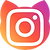 Símbolo do Instagram no formato da cabeça de um gato. Dentro tem as cores laranja, vermelho e rosa, misturadas e a imagem de uma câmera em branco, ao centro. Clicando nesse ícone será direcionado prar o Instagram da loja.