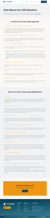 Interlink Commerce FAQ page - expanded