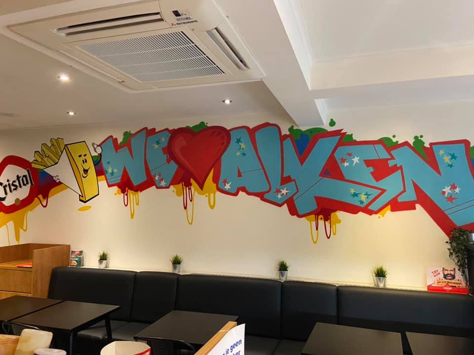 Graffiti kunst Frituur Alken Centrum