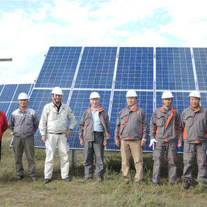 モンゴル・メガソーラー工事