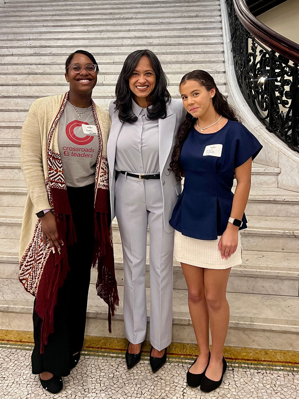 Mass Mentoring Partnership President and CEO Cynthia Orellana shared a moment with our C5 Leaders during the event at the State House.