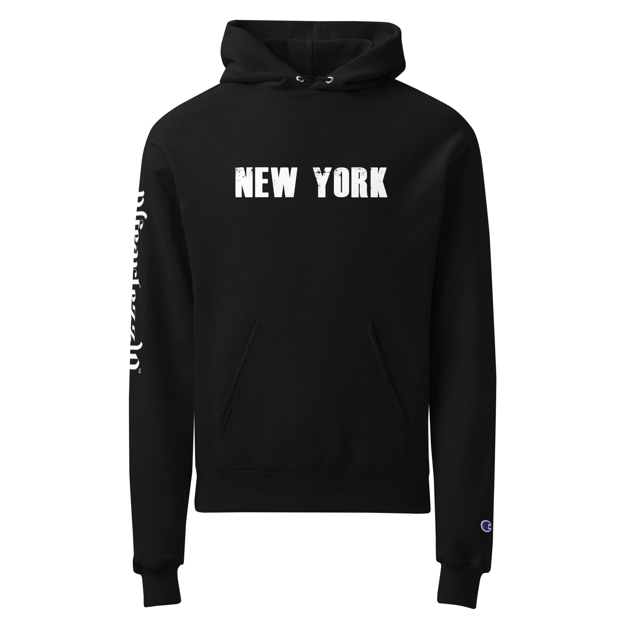The fearlezz New York black hoodie front view