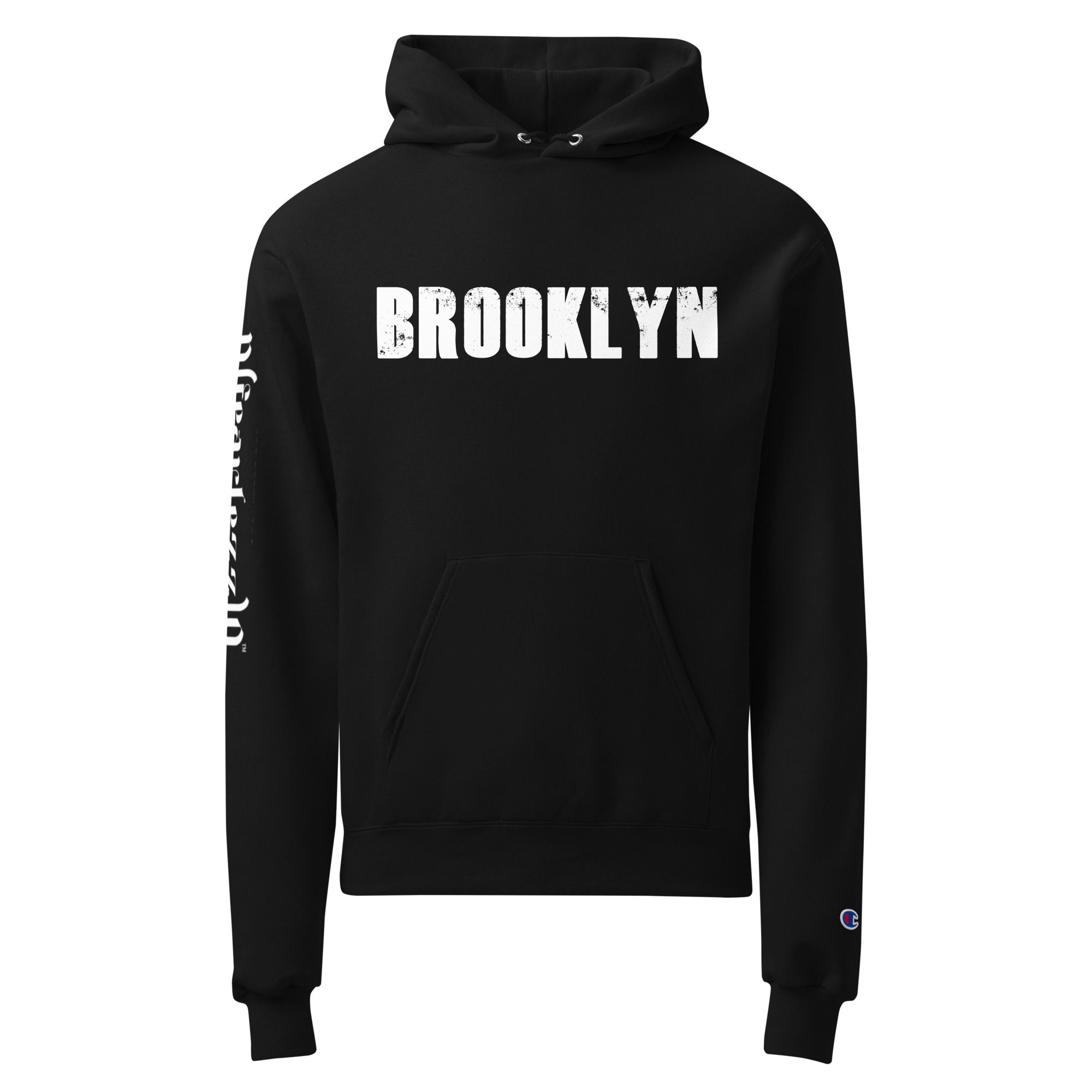The fearlezz brooklyn black hoodie front view