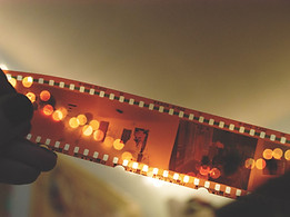 A strip of film negatives that could be scanned or digitized