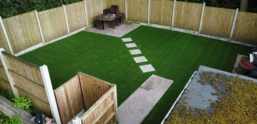 Artificial grass in dog play area stoke on trent