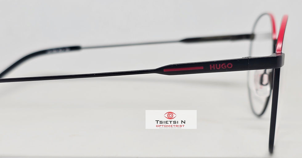 Thumbnail: HUGO HG 1180 BMX MT BLACK RED [53-19-145] METAL EYEGLASSES 