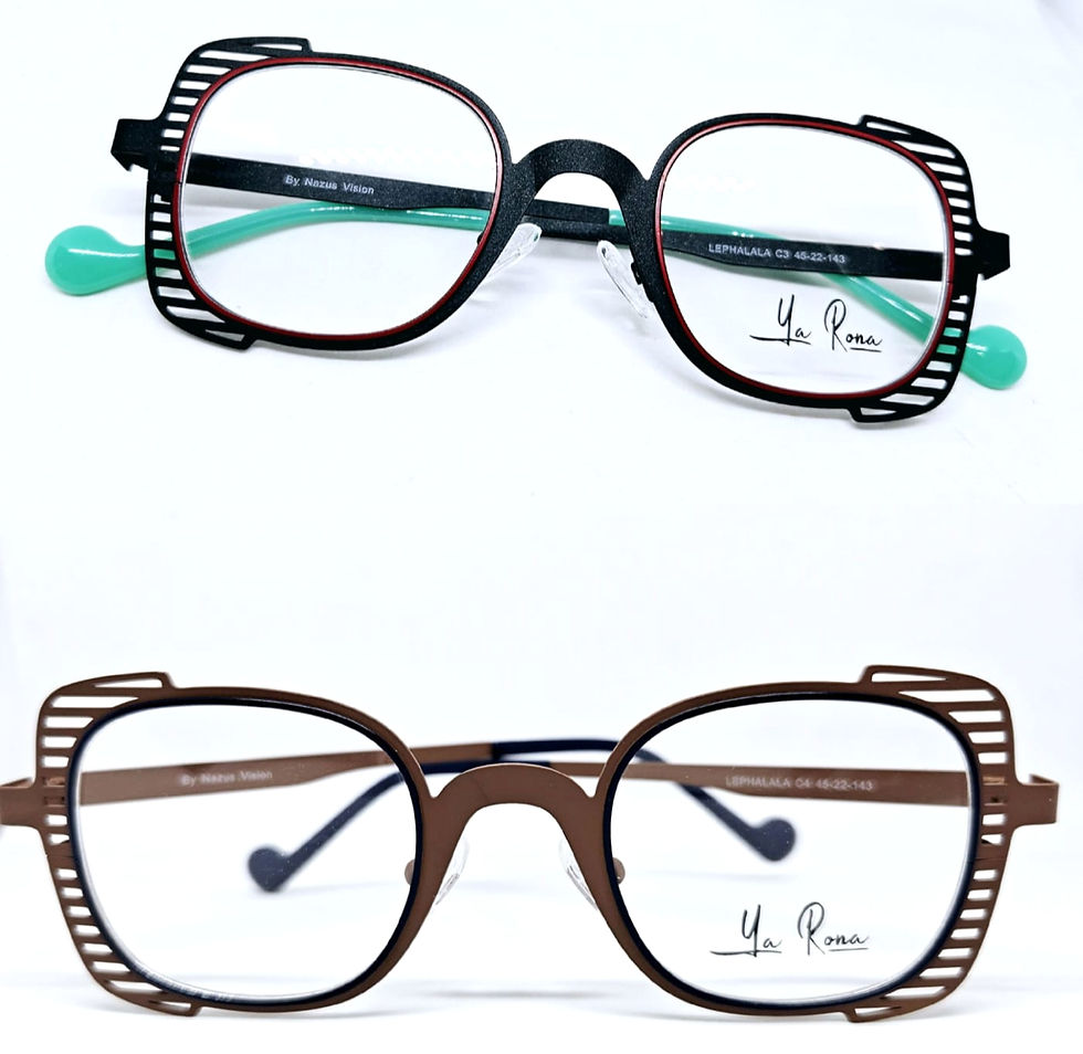 Thumbnail: YA RONA  LEPHALALA C4 BROWN [45-22-143] STAINLESS STEEL  EYEGLASSES 