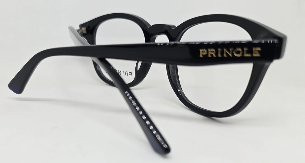 Thumbnail: PRINGLE 4007 101 BLACK ROUND [49-20-135] SMALL MALE UNISEX EYEGLASSES K P