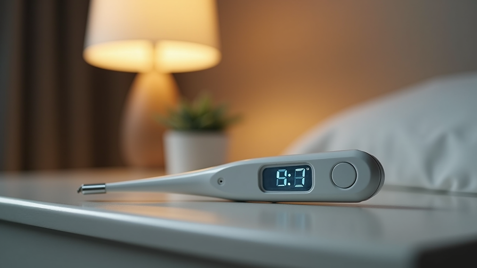 Close-up view of a digital basal thermometer on a bedside table
