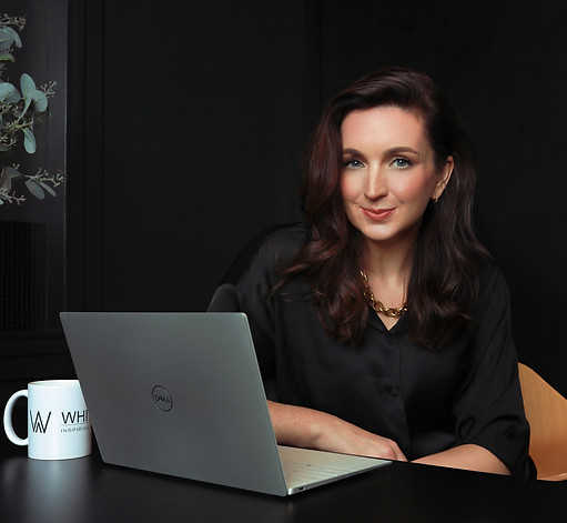 professional photo of a business lady in black background
