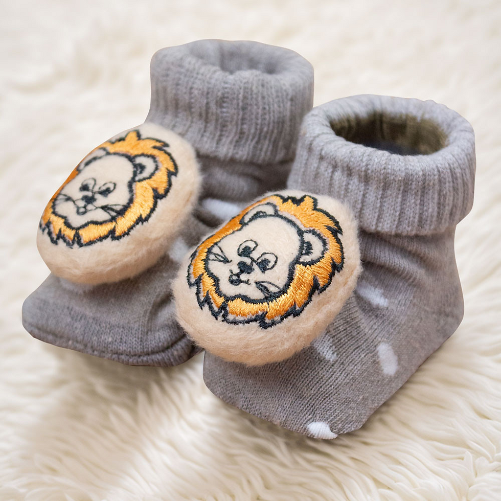 Miniatura: Pantufas De Bichinhos Para Bebês Até 12 Meses 