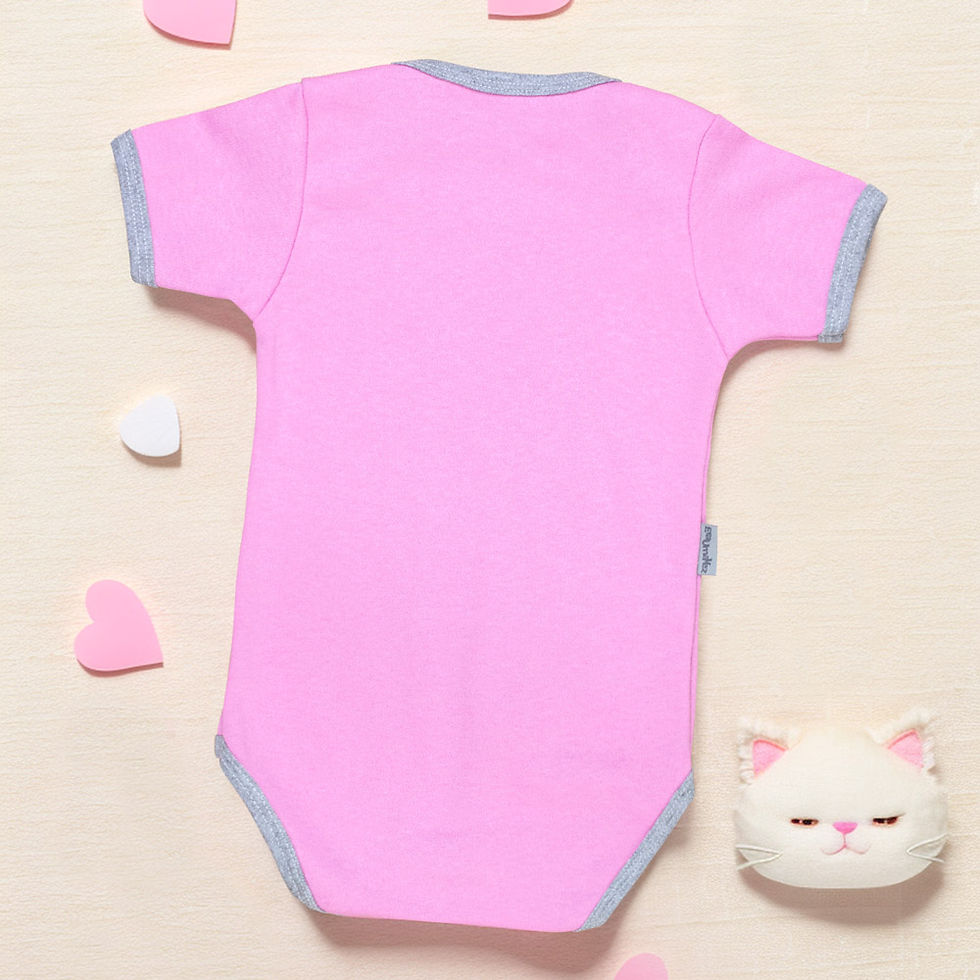 Miniatura: Body Bebê Rosa Gatinha Para Meninas De 0 A 12 Meses 