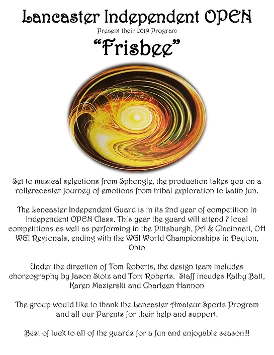 Lancaster Independent Winter Guard Program Page