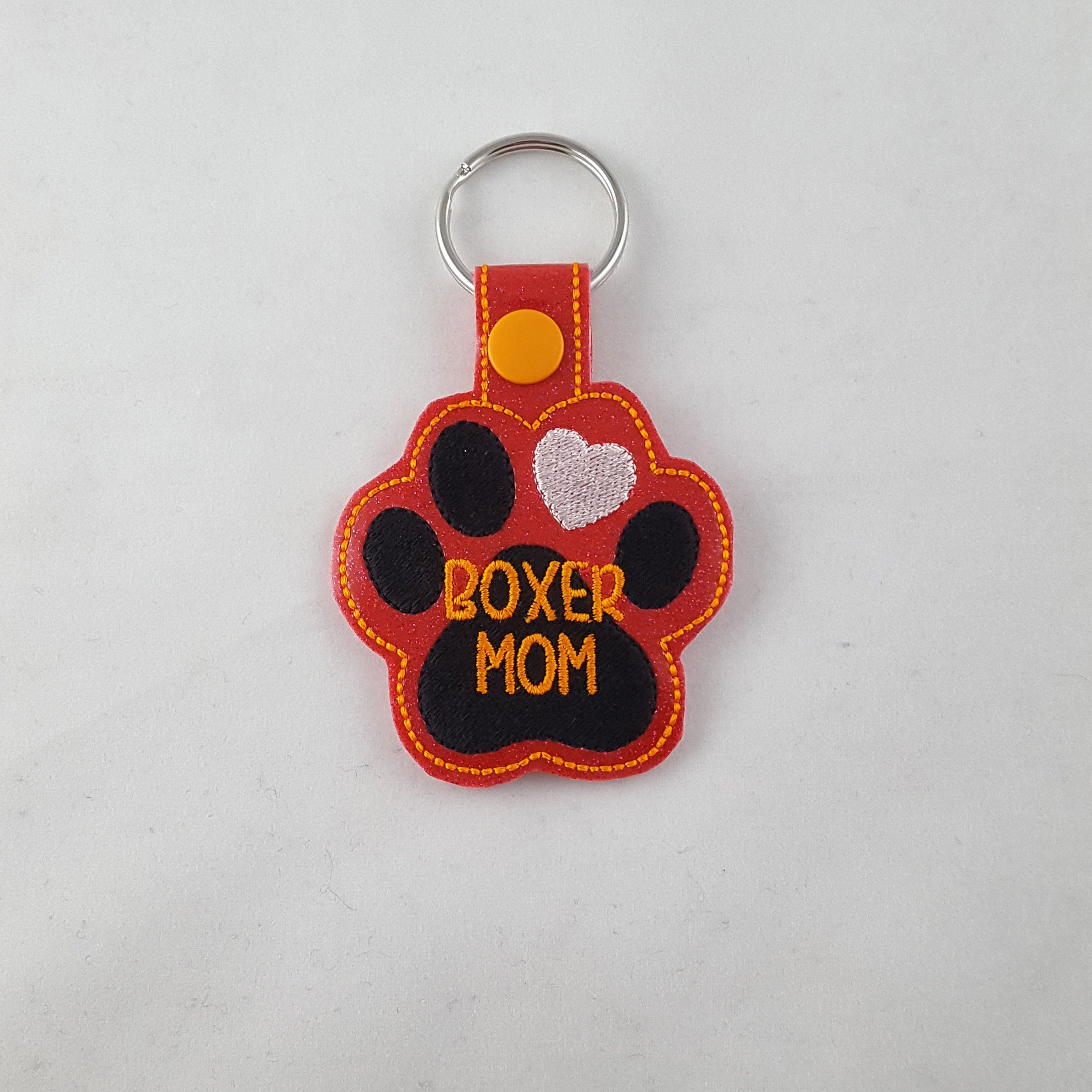 Embroidered "Boxer Mom" key fob