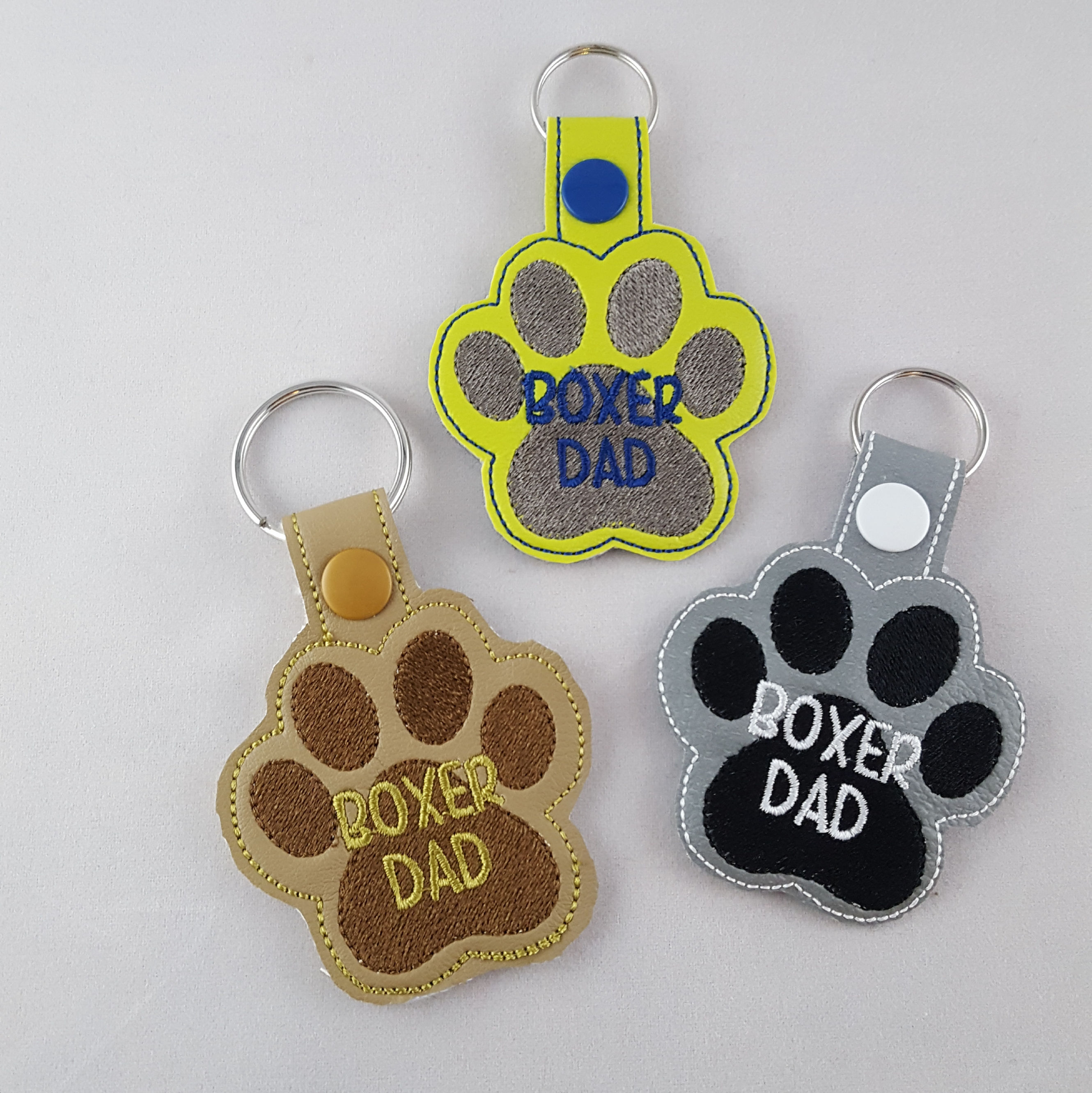 Embroidered "Boxer Dad" key fob