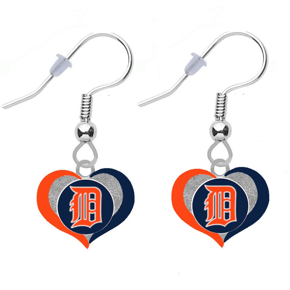 Detroit Tigers "Swirl Heart" Earrings