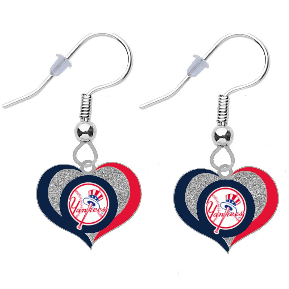 New York Yankees "Swirl Heart" Earrings