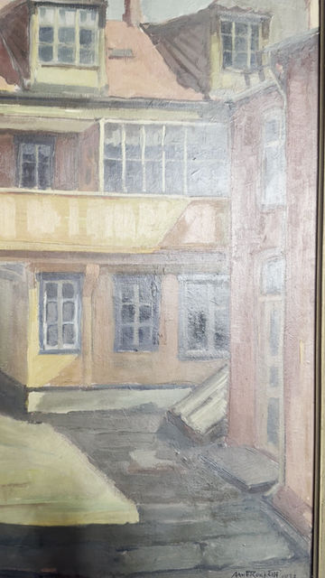 Miniatyrbild: Tavla med byggnader