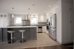 kitchen with 8' multipurpose island