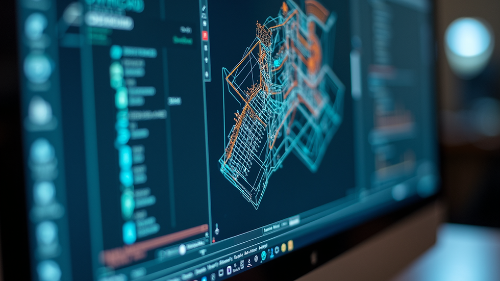 Close-up view of a computer screen displaying AutoCAD software interface