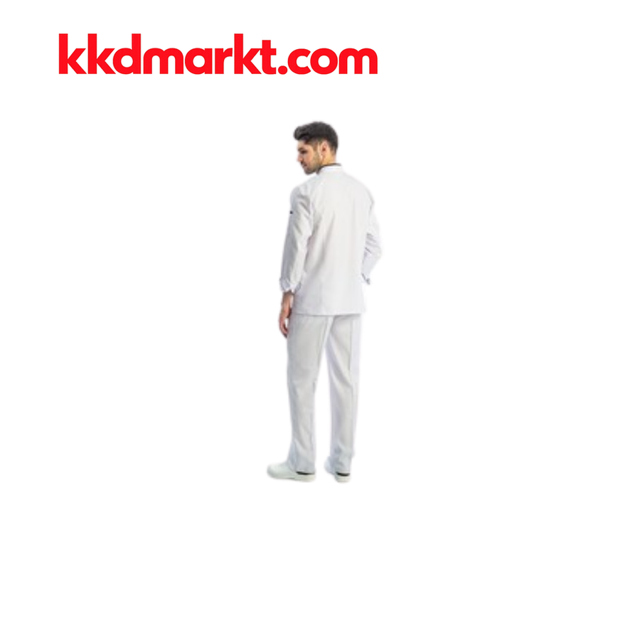MyForm 7105 Profesyonel Mono Aşçı Ceketi Beyaz Siyah