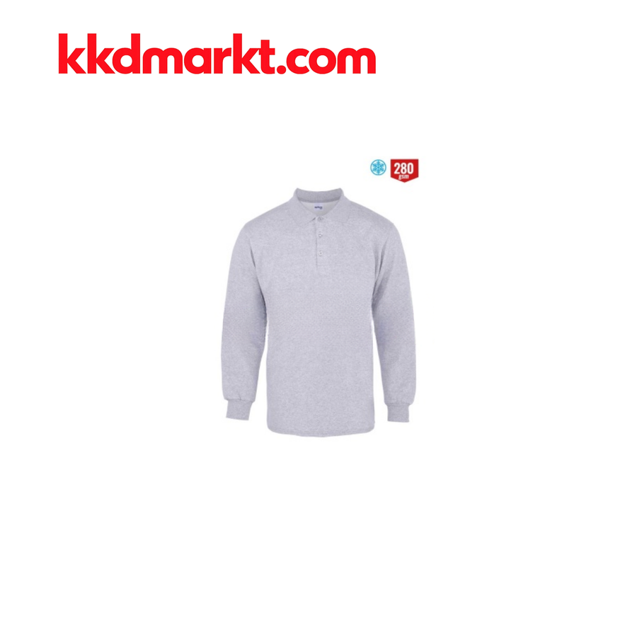 MyForm 8112 Regular Polo Yaka Sweatshirt – 2 İplik, Gri