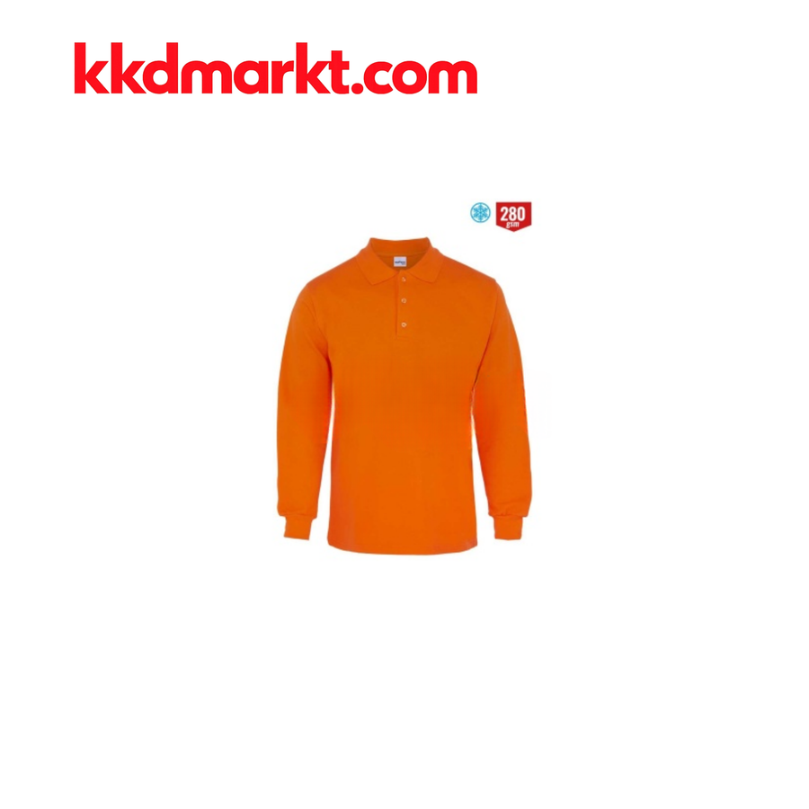 MyForm 8112 Regular Polo Yaka Sweatshirt – 2 İplik, Turuncu