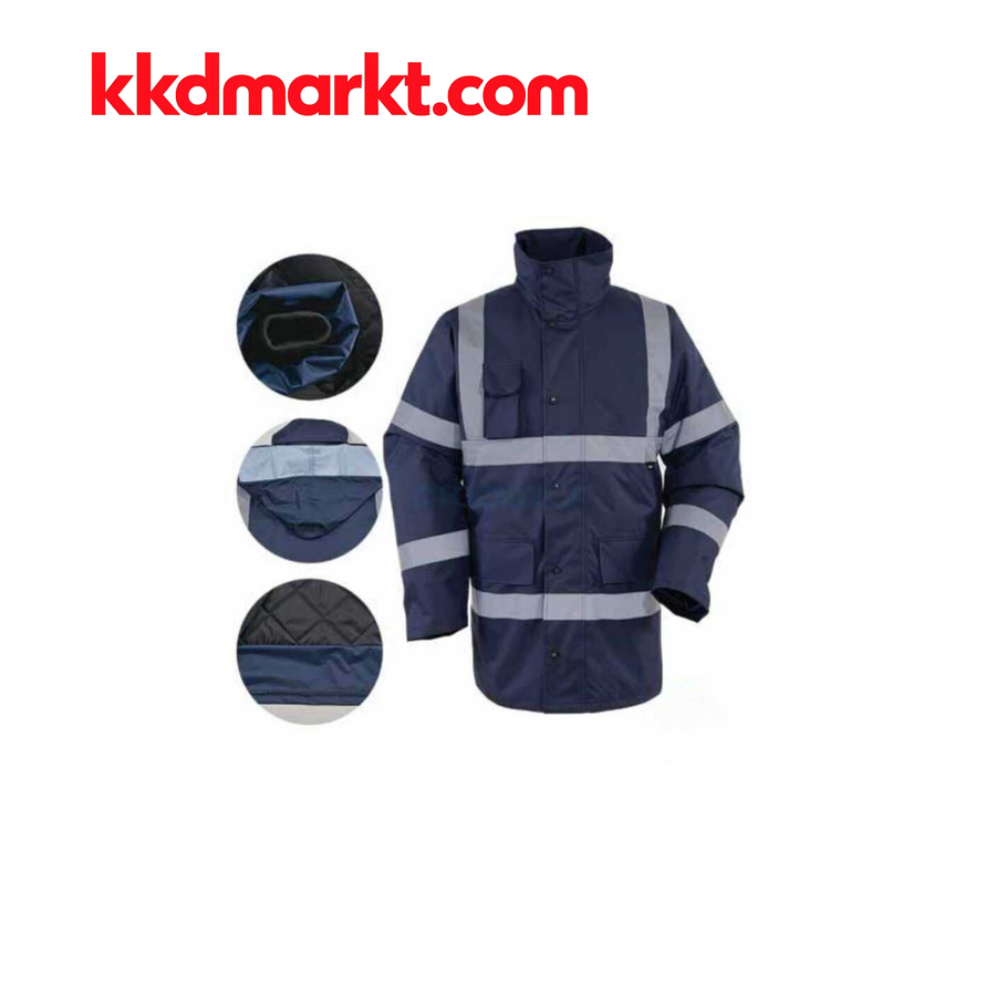 Vizwell VWJK01 Lacivert Oxford Kapitoneli Parka (300D, Su Geçirmez Bantlı)