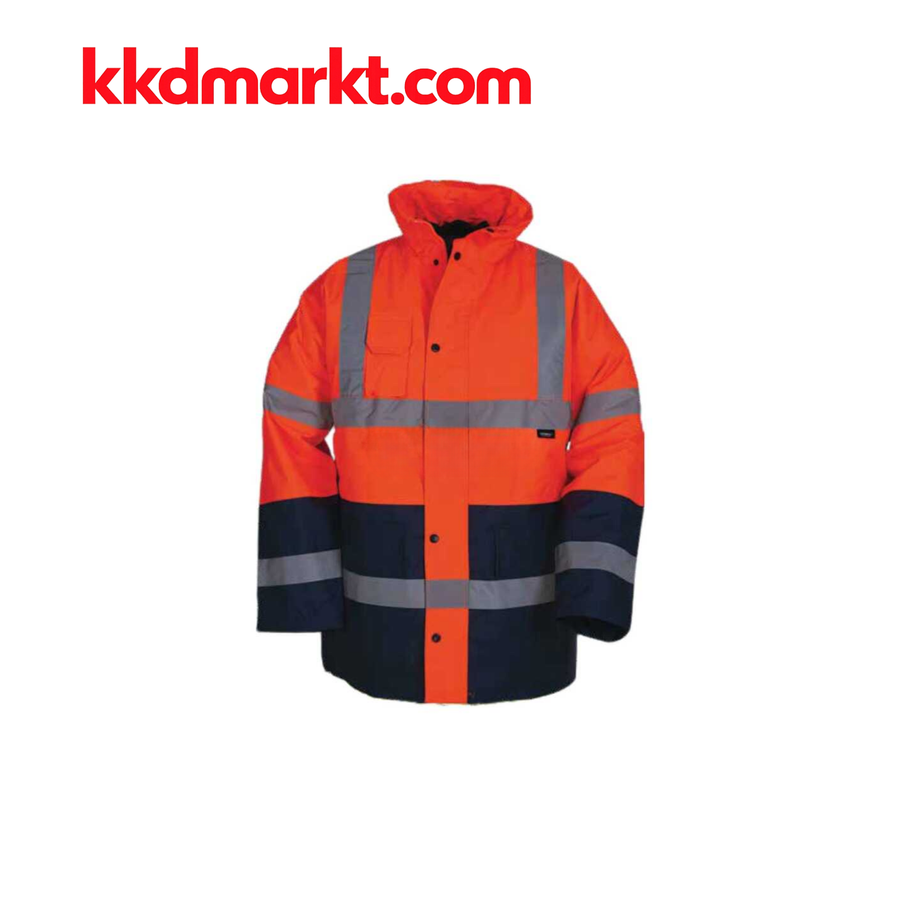 Vizwell VWJK05 Neon Turuncu/Lacivert İki Renk Parka (300D Oxford)